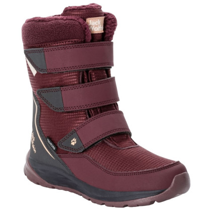 Stivali invernali per bambini Jack Wolfskin Polar Boot Texapore High Vc K rosso boysenberry