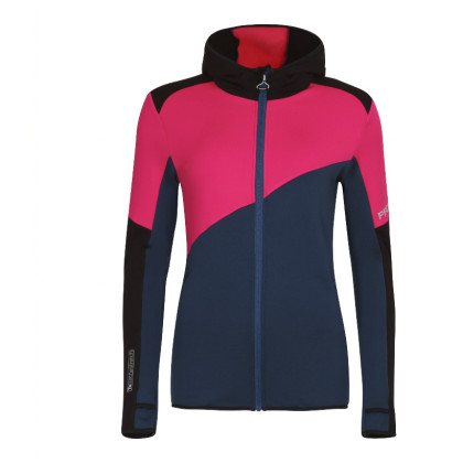 Felpa tecnica da donna Progress Territoria Hoody blu/rosso