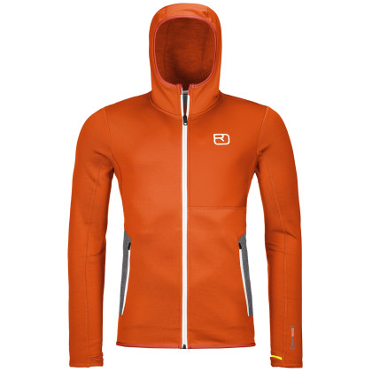 Felpa da uomo Ortovox Fleece Hoody M arancione hot orange