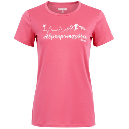 Maglietta da donna Regatta Wmn Fingal Slogan rosa Flamingo Pink