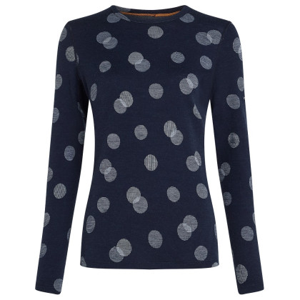 Maglietta da donna Icebreaker W Mer 260 Vertex LS Crewe FallFl blu scuro Midnight Navy/Snow/J