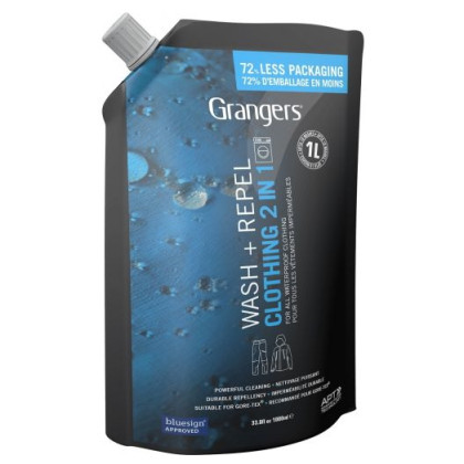 Impregnanti Granger's Wash + Repel Clothing 2 in 1 1L nero