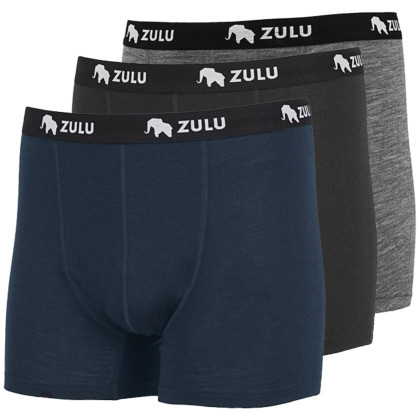 Boxer da uomo Zulu Merino 160 3-pack mix1 black+grey melange+navy