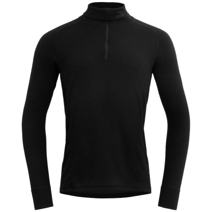 Maglione a collo alto da uomo Devold Duo Active Man Zip Neck nero/grigio Black