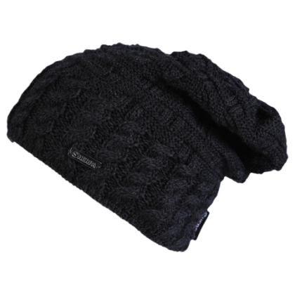 Berretto Sherpa Pria Merino nero mel black