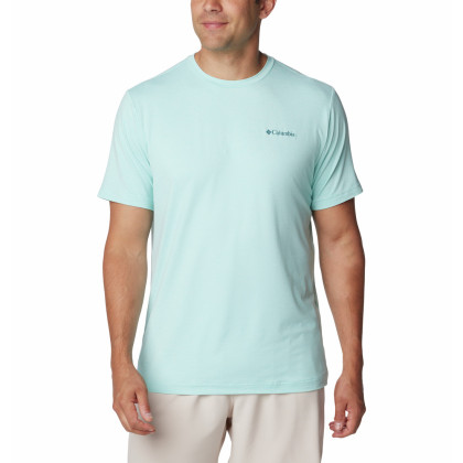 Maglietta da uomo Columbia Kwick Hike™ Back Graphic SS Tee azzurro Spray Heather, Naturally Boundless