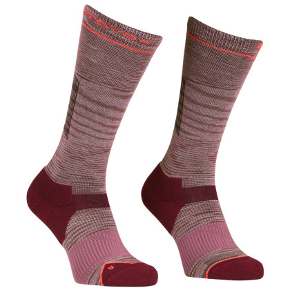 Calzini da donna Ortovox Ski Tour Lt Comp Long Socks W rosa mountain rose blend