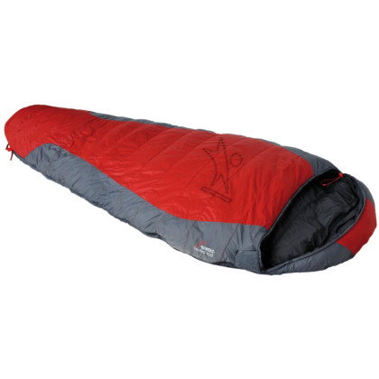 Sacco a pelo in piuma Warmpeace Viking 900 170 cm rosso/nero red/grey/black