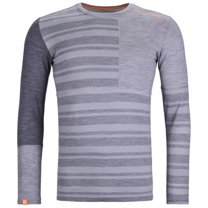 Maglietta funzionale da uomo Ortovox 185 Rock'N'Wool Long Sleeve M grigio grey blend