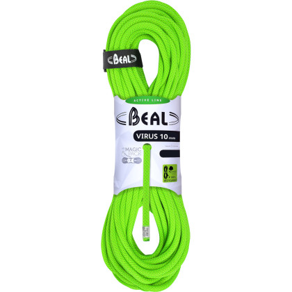 Corda da arrampicata Beal Virus 10 mm (50 m) verde SolidGreen