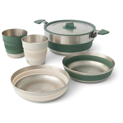 Set di stoviglie Sea to Summit Detour Stainless Steel One Pot Cook Set 5 Piece argento/verde