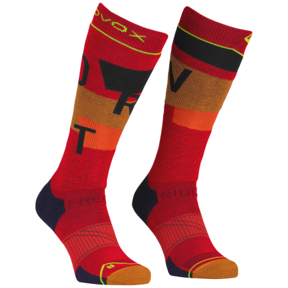 Calzettoni da uomo Ortovox Freeride Long Socks Cozy Men's rosso Cengia Rossa