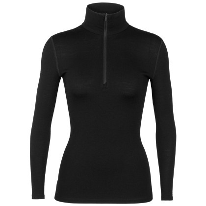 Maglietta sportiva da donna Icebreaker 260 Tech LS Half Zip nero black