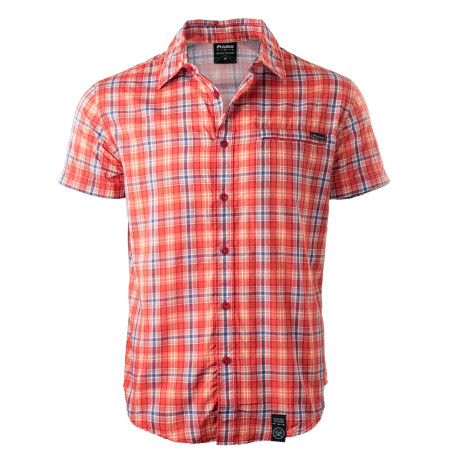 Camicia da uomo Elbrus Loen rosso Red/Navy/OrangeCheck