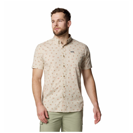 Camicia da uomo Columbia Rapid Rivers™ Printed Short Sleeve Shirt beige Dark Stone Deserted