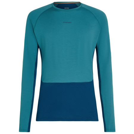 Maglietta funzionale da uomo Icebreaker Men Merino 200 ZoneKnit LS Crewe blu/azzurro Atlant/Topaz/Cb