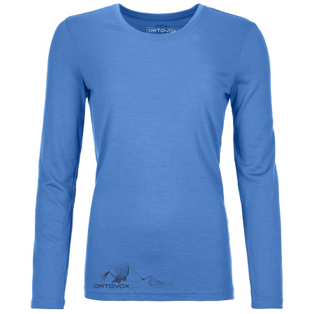 Maglietta da donna Ortovox 185 Merino Logo Spray Ls W blu sky blue