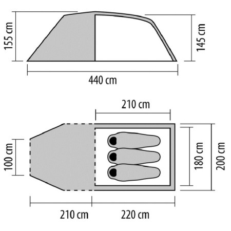 Tenda per 3 persone Coleman Chimney Rock 3 Plus