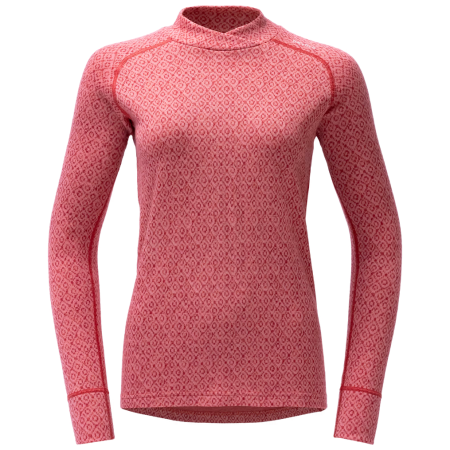 Maglietta sportiva da donna Devold Signature Silk 230 Cross Neck Wmn rosa Apricot