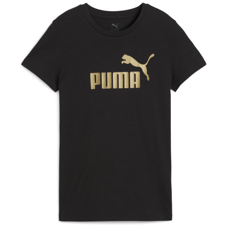 Maglietta da donna Puma ESS NO. 1 LOGO Metallic Tee nero PUMA Black-metallic gold