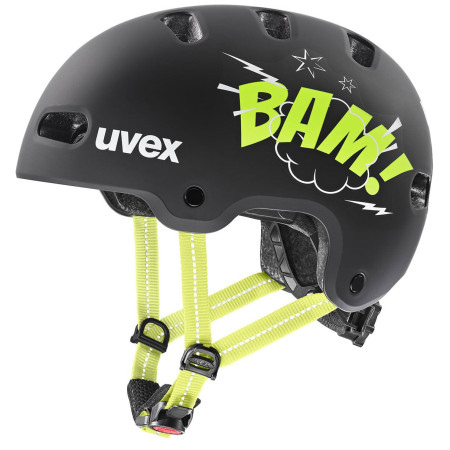 Casco da ciclismo per bambini Uvex Kid 4 Style nero/giallo bam black - lime matt