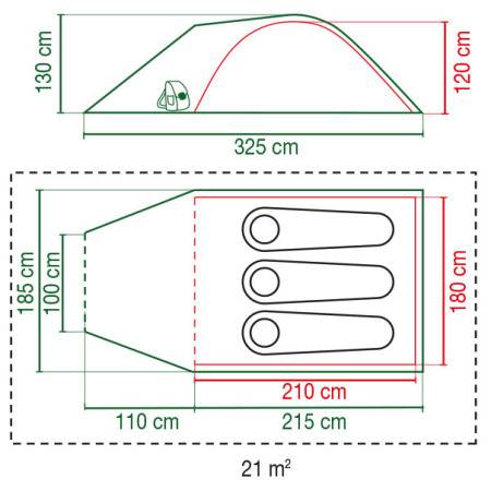 Tenda da trekking Coleman Darwin Summer 3 Plus