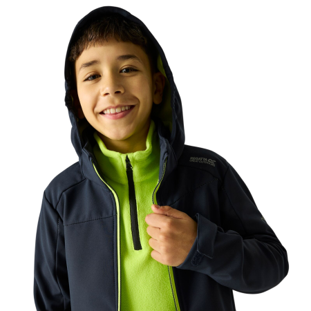 Giacca softshell per bambini Regatta Haydenbury Navy (Wild Lime)
