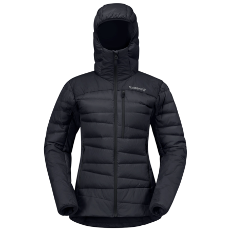 Piumino da donna Norrona falketind down750 Zip Hood nero Caviar Black
