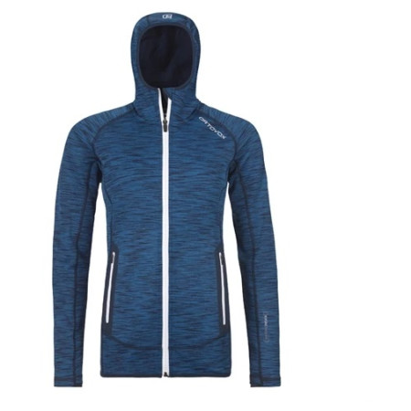 Felpa da donna Ortovox Fleece Space Dyed Hoody blu/bianco Blue Sea Blend