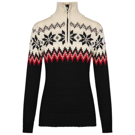 Maglione da donna Dale of Norway Myking Fem Sweater nero Black Raspberry Offwhite