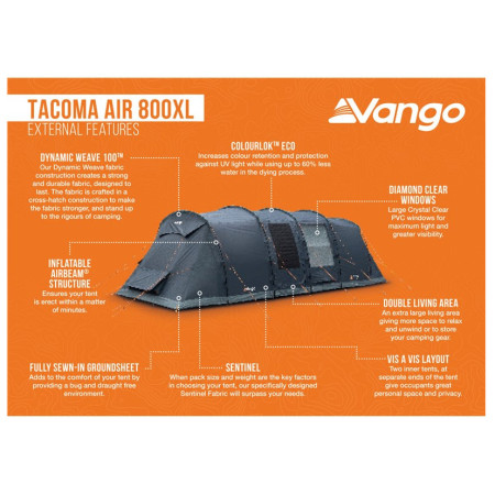 Tenda familiare Vango Tacoma Air 800XL Package