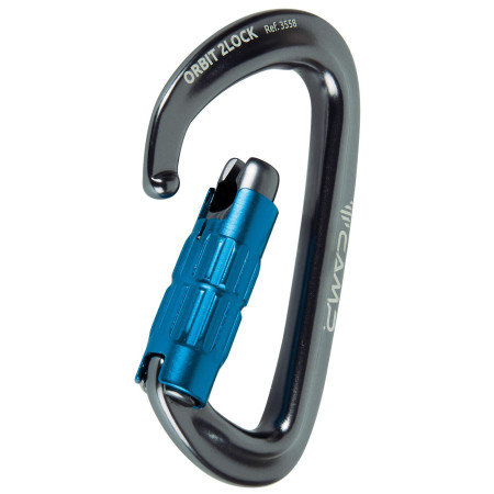 Moschettone Camp Orbit 2Lock - Gun Metal / Blue