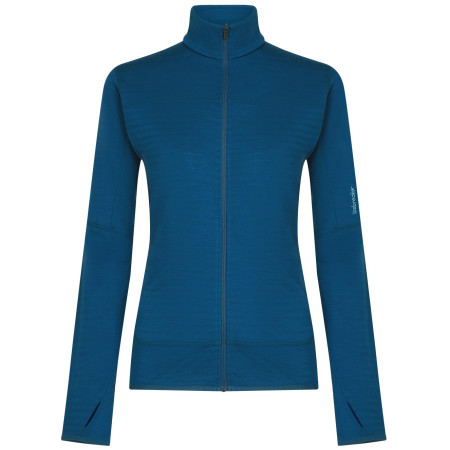 Felpa tecnica da donna Icebreaker Women Merino Blend 300 RealFleece™ Descender LS Zip blu Atlantis