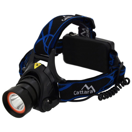 Lampada frontale Cattara LED 400lm (1x XM-L+15x SMD) nero/blu černá modrá