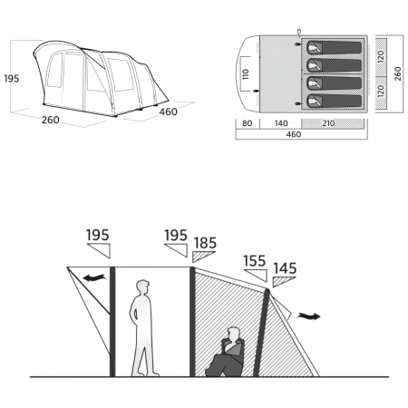 Tenda familiare per 4 persone Easy Camp Senja 4 Air