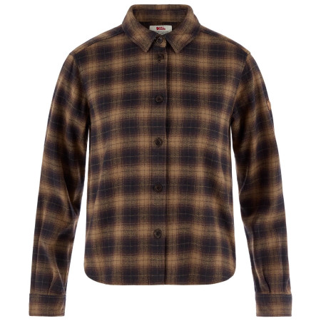 Camicia da donna Fjällräven Övik Boxy Flannel Shirt W marrone Black-Wood Brown