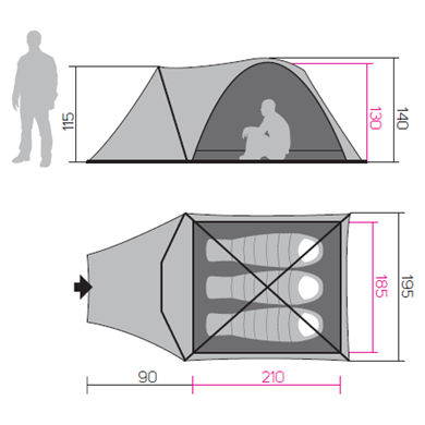 Tenda da trekking Hannah Harbor 3
