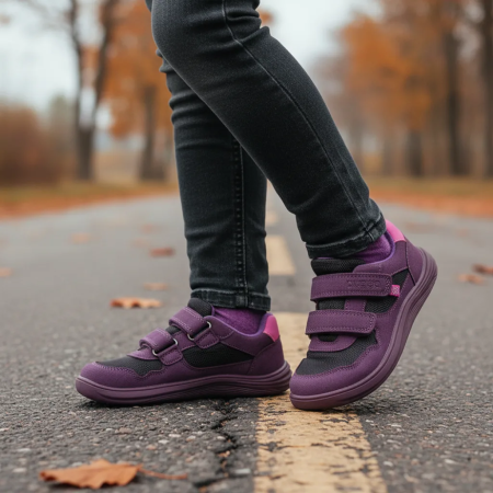 Scarpe barefoot tutto l’anno per bambini Bugga Safi Dark Purple