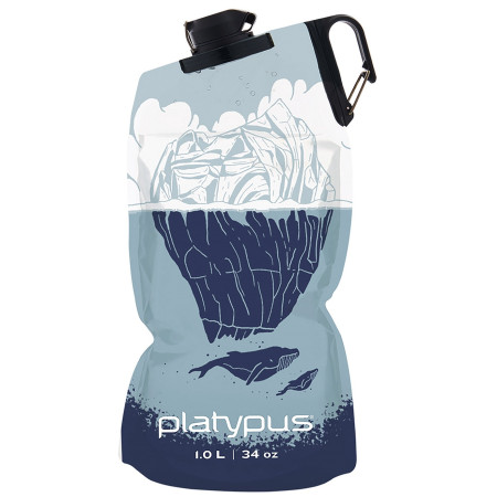 Bottiglia pieghevole Platypus DuoLock SoftBottle 1l blu Whale