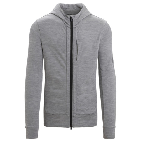 Felpa funzionale da uomo Icebreaker Men Quantum III LS Zip Hoodie grigio/nero Metro Heather/Black
