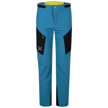 Pantaloni softshell da uomo Montura Ritmo Pants blu SteelBlue/SunnyLime