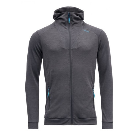 Felpa da uomo Devold Aksla Man Jacket W/Hood grigio Night