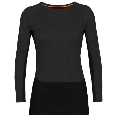 Maglietta sportiva da donna Icebreaker ZoneKnit™ 200 LS Crewe grigio/nero jet heather/black/metro heather/cb