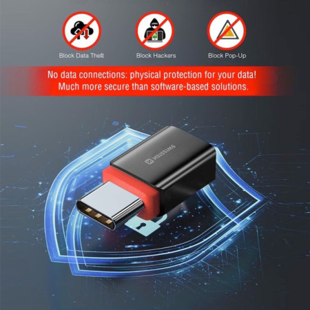 Adattatore Swissten Dataguard With Data Blocking USB-C (Male) / USB-C (Female)