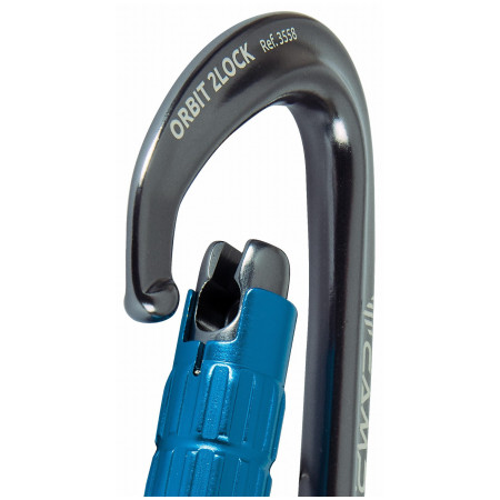 Moschettone Camp Orbit 2Lock - Gun Metal / Blue