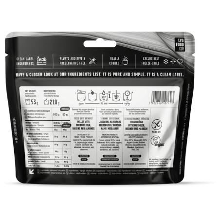 Cibo disidratato Lyo food Payasam d'avena