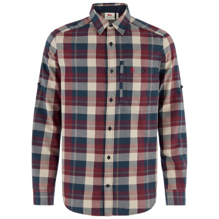 Camicia da uomo Fjällräven Fjällglim Regular Shirt M blu scuro Dark Navy-Maroon