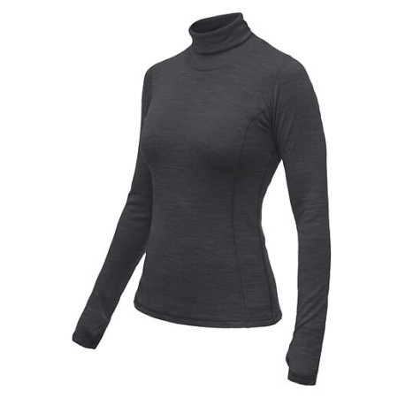 Maglietta sportiva da donna Sensor Merino Bold Roll Neck dl.rukáv grigio scuro Anthracite Gray