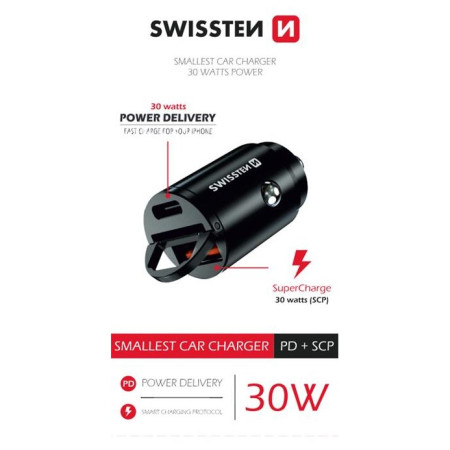 Adattatore da auto Swissten Car Charger 30W