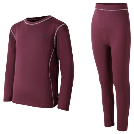 Set sportivo per bambini Dare 2b Pow II Baselayer Set Huckleberry rosso scuro Huckleberry